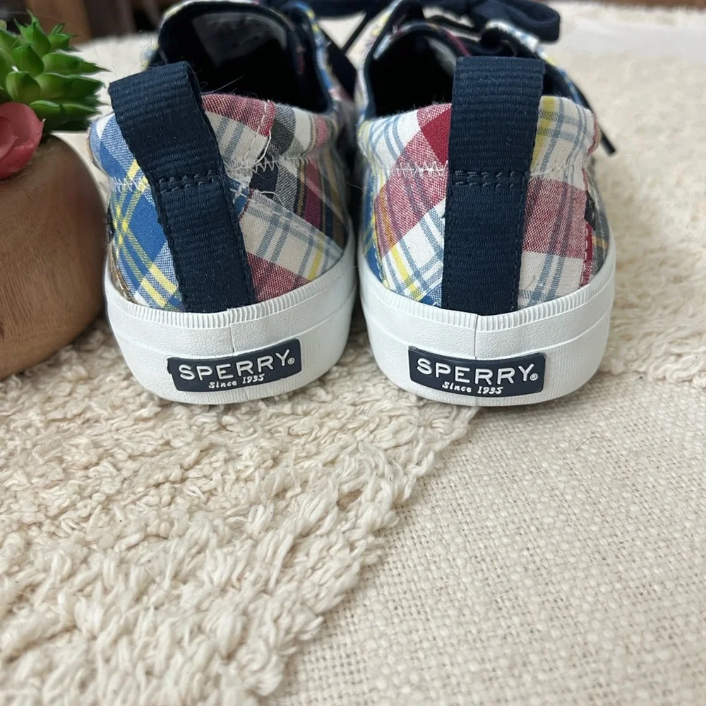 Sperry Top Sider Multicolor Madras Plaid Style Women's Sneakers Sz 9.5 EUC - Picture 4 of 6